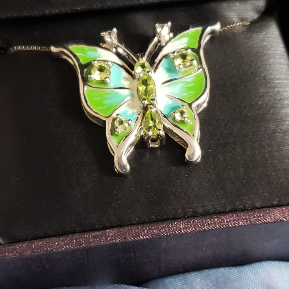 Kay Jewelers Sterling Silver Peridot Butterfly Necklace Alwand Vahan